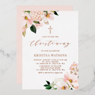 Invitation En Aluminium Magnolias rose pâle Rose
