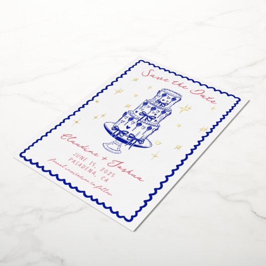 Invitation En Aluminium Main fantaisiste tirée Enregistrer la date Invitat (Rotation)