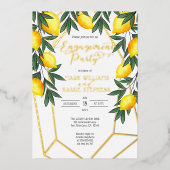 Invitation En Aluminium Main Squeeze Lemons Italie Engagement Party Gold (Recto)