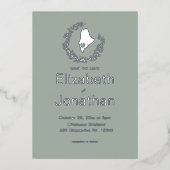 Invitation En Aluminium Maine State Silhouette Simple Destination Mariage (Recto)