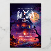 Invitation En Aluminium Maison hantée gothique Halloween (Recto)