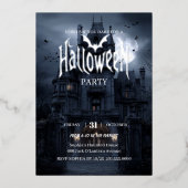 Invitation En Aluminium Maison Lune - Mystère Halloween Party (Recto)