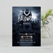 Invitation En Aluminium Maison Lune - Mystère Halloween Party (Debout devant)