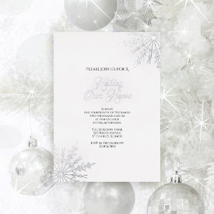 Invitation En Aluminium Maison Ouverte de Fêtes de Fin d'Année Flocons de