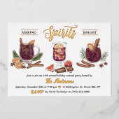 Invitation En Aluminium Making Spirits Bright | Holiday Cocktail Party (Recto)