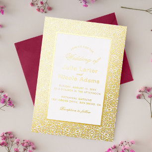 Invitation En Aluminium Mandala de mariage géométrique en treillis marocai