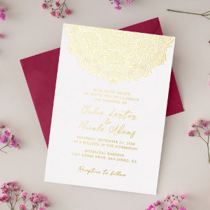 Invitation En Aluminium Mandala de mariage ordonné par l'arche de la perle