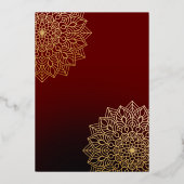 Invitation En Aluminium Mandala en or rouge (Verso)