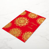 Invitation En Aluminium Mandala mariage d'or hindou (Rotation)