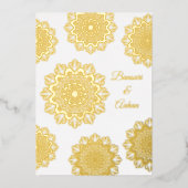 Invitation En Aluminium Mandala mariage d'or hindou (Recto)