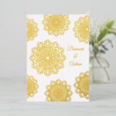 Invitation En Aluminium Mandala mariage d'or hindou (Debout devant)