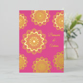 Invitation En Aluminium Mandala mariage d'or hindou (Debout devant)