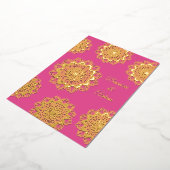 Invitation En Aluminium Mandala mariage d'or hindou (Rotation)