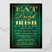 Invitation En Aluminium Manger, boire et être irlandais St. Patrick's Day  (Recto)