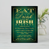 Invitation En Aluminium Manger, boire et être irlandais St. Patrick's Day  (Debout devant)