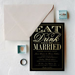 Invitation En Aluminium Mangez, buvez et soyez mariés Mariage moderne Réel<br><div class="desc">Célébrez dans le style avec ces invitations de mariage modernes et très tendance. Ce design est facile à personnaliser avec votre libellé d'événement spécial et vos invités seront ravis quand ils reçoivent ces invitations fabuleux.</div>