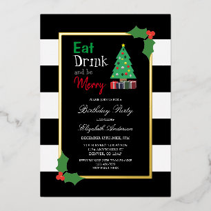 Invitation En Aluminium Mangez Un Verre Et Soyez Joyeux Anniversaire