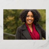 Invitation En Aluminium Marble Silver Photo MBA Graduation (Verso)