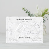 Invitation En Aluminium Marble Silver White Doctorat (Debout devant)