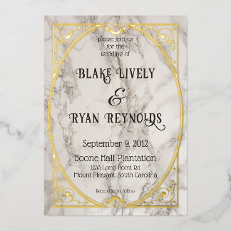 Invitation En Aluminium Marbre Art Nouveau