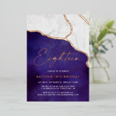 Invitation En Aluminium Marbre élégant Geoed 18e anniversaire Real (Debout devant)