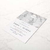 Invitation En Aluminium Marbre moderne Mariage simple Mariage à huile d'ar (Rotation)