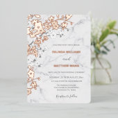 Invitation En Aluminium Marbre or rose | Cherry Blossom Mariage (Debout devant)