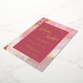 Invitation En Aluminium marbre rose or (Rotation)