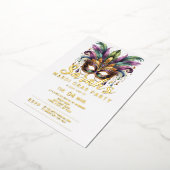 Invitation En Aluminium Mardi Gras Fête (Rotation)