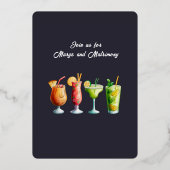 Invitation En Aluminium margs dorés classiques et douche matrimoniale (Verso)