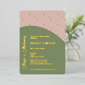 Invitation En Aluminium margs verts sauge et douche matrimoniale (Debout devant)