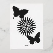 Invitation En Aluminium Marguerites et papillons dans l'Invitation à l'hui (Verso)