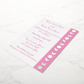 Invitation En Aluminium Marguerites et papillons en rose pétale (Rotation)