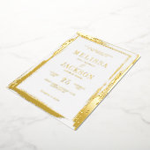 Invitation En Aluminium Mariage à cadre doré moderne (Rotation)