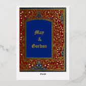 Invitation En Aluminium Mariage à cadre fleuri de style médiéval éclairé (Verso)