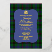 Invitation En Aluminium Mariage à carreaux tartan du clan Davidson (Recto)