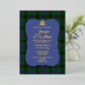 Invitation En Aluminium Mariage à carreaux tartan du clan Davidson (Debout devant)