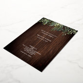 Invitation En Aluminium Mariage à cordes en bois d'écorce botanique (Rotation)