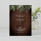 Invitation En Aluminium Mariage à cordes en bois d'écorce botanique (Debout devant)