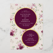 Invitation En Aluminium mariage à fleurs du jardin magenta (Recto)