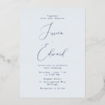 Invitation En Aluminium Mariage à huile bleu glace et à huile d'argent<br><div class="desc">Invitation à l'huile Mariage de  de la gaine Bleu et Argent Voir les articles correspondants à Niche et magasin de nids</div>