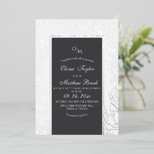 Invitation En Aluminium Mariage à huile moderne gris et blanc