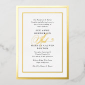 Invitation En Aluminium Mariage à huile noir et blanc (Recto)