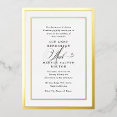 Invitation En Aluminium Mariage à huile noir et blanc (Recto)