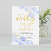 Invitation En Aluminium Mariage à huile or Minim Ocean (Debout devant)