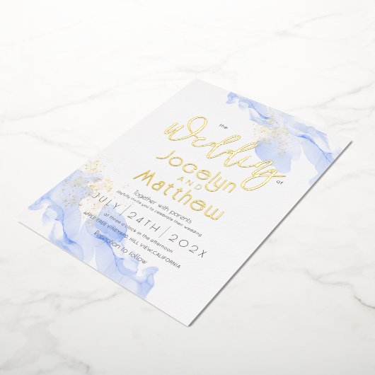 Invitation En Aluminium Mariage à huile or Minim Ocean (Rotation)