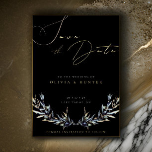 Invitation En Aluminium Mariage à la Branche d'Olivier Enregistrer la Date