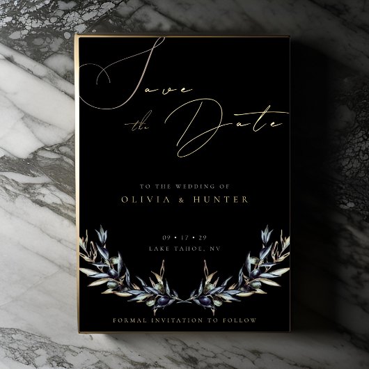 Invitation En Aluminium Mariage à la Branche d'Olivier Enregistrer la Date