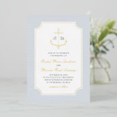 Invitation En Aluminium Mariage à l'Ancre Nautique (Debout devant)