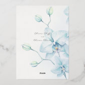 Invitation En Aluminium Mariage à l'Orchidée Bleue Douce (Verso)